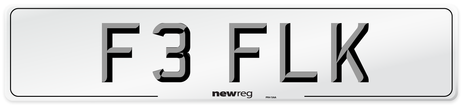 F3 FLK Front Number Plate