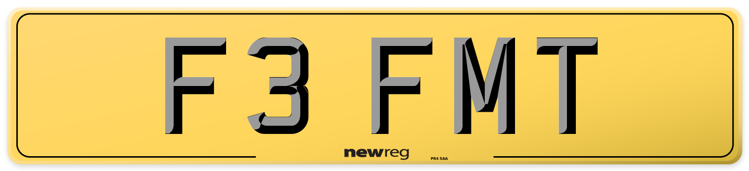 F3 FMT Rear Number Plate