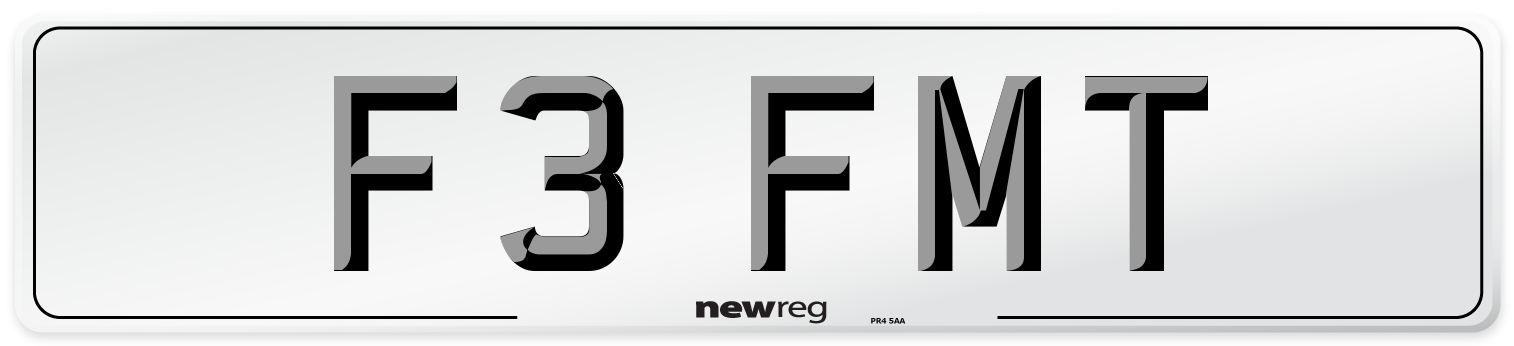 F3 FMT Front Number Plate