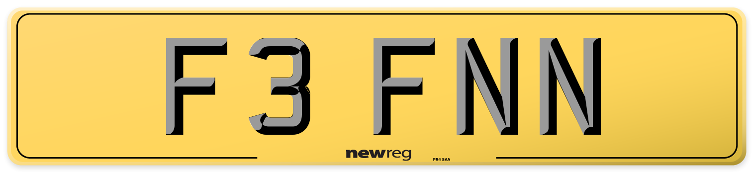 F3 FNN Rear Number Plate