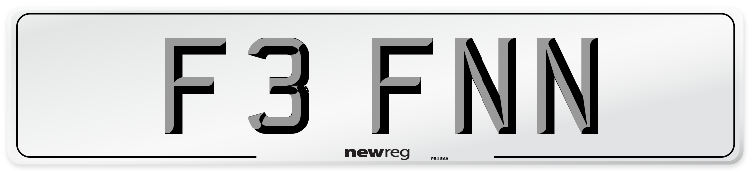 F3 FNN Front Number Plate