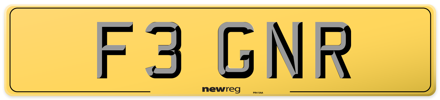 F3 GNR Rear Number Plate