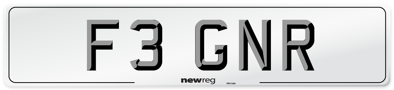 F3 GNR Front Number Plate