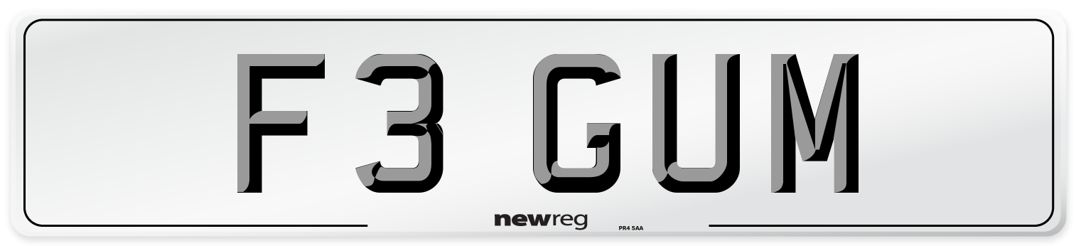F3 GUM Front Number Plate