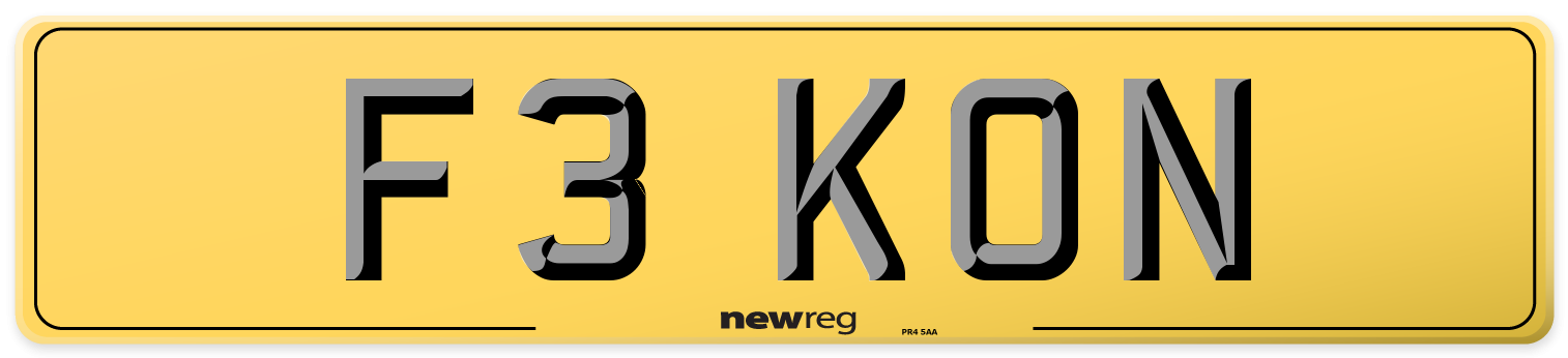 F3 KON Rear Number Plate
