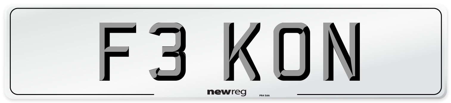 F3 KON Front Number Plate