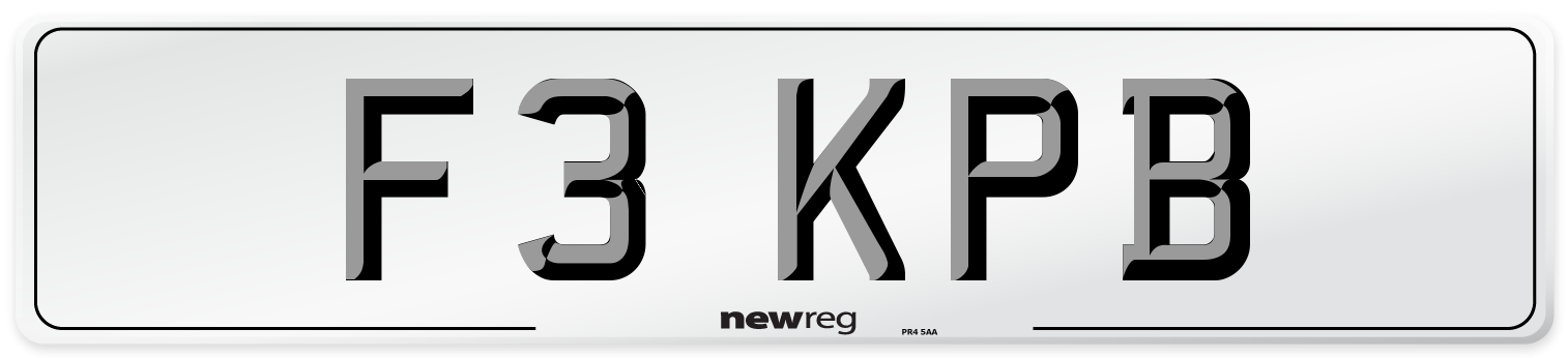 F3 KPB Front Number Plate