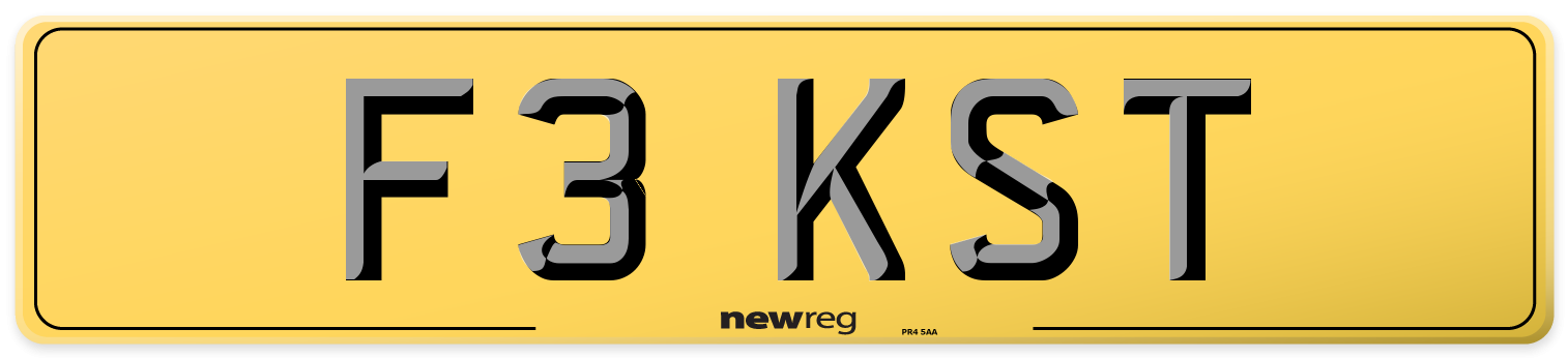 F3 KST Rear Number Plate