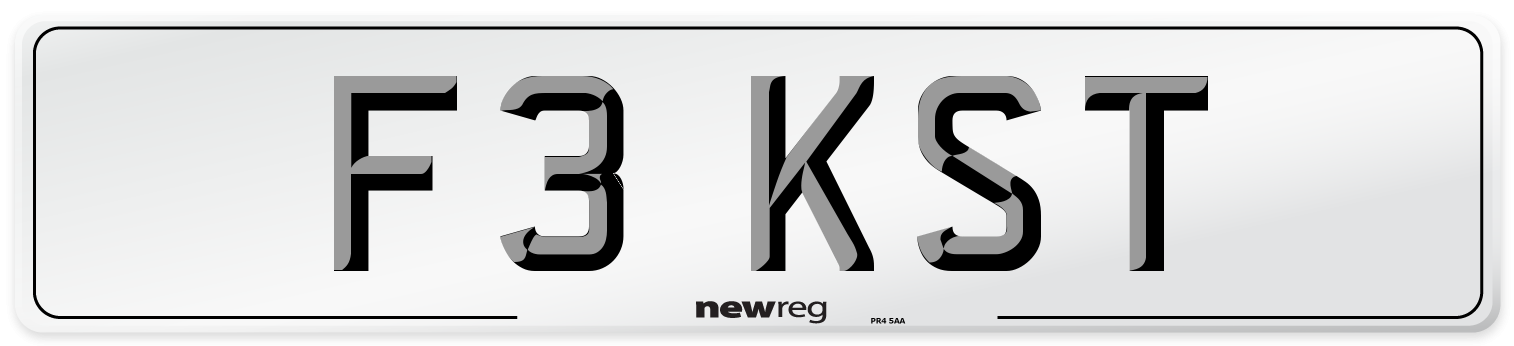 F3 KST Front Number Plate
