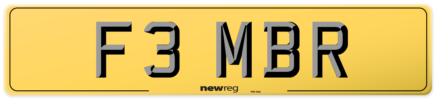 F3 MBR Rear Number Plate