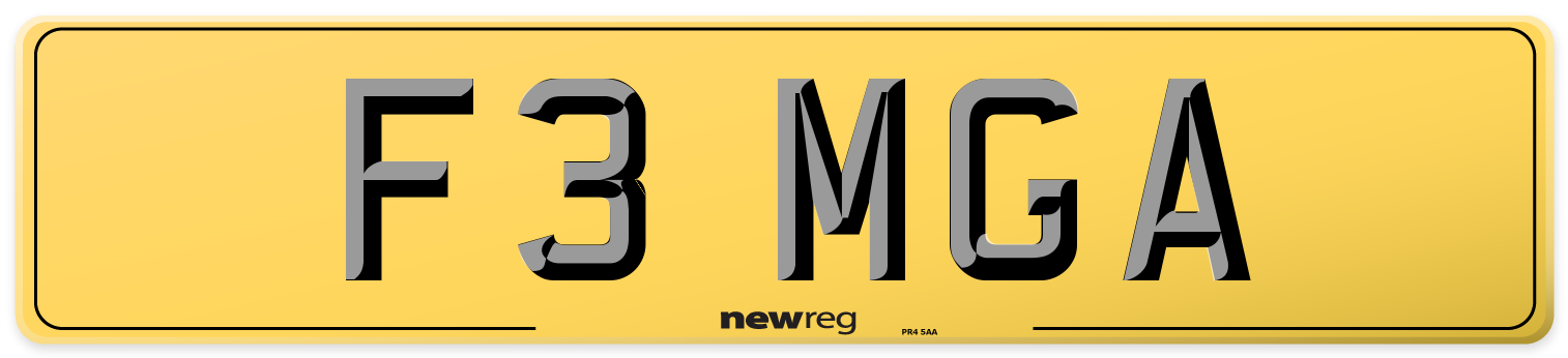 F3 MGA Rear Number Plate
