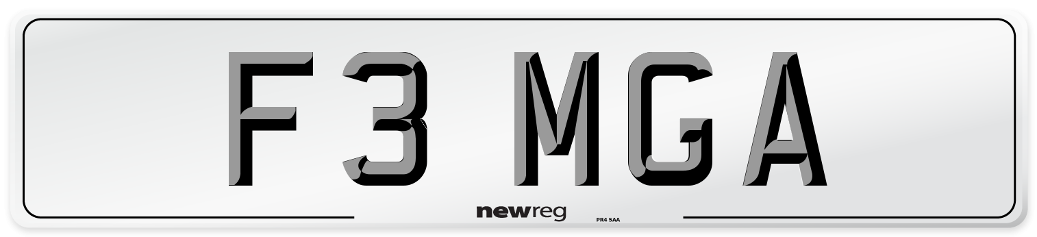 F3 MGA Front Number Plate