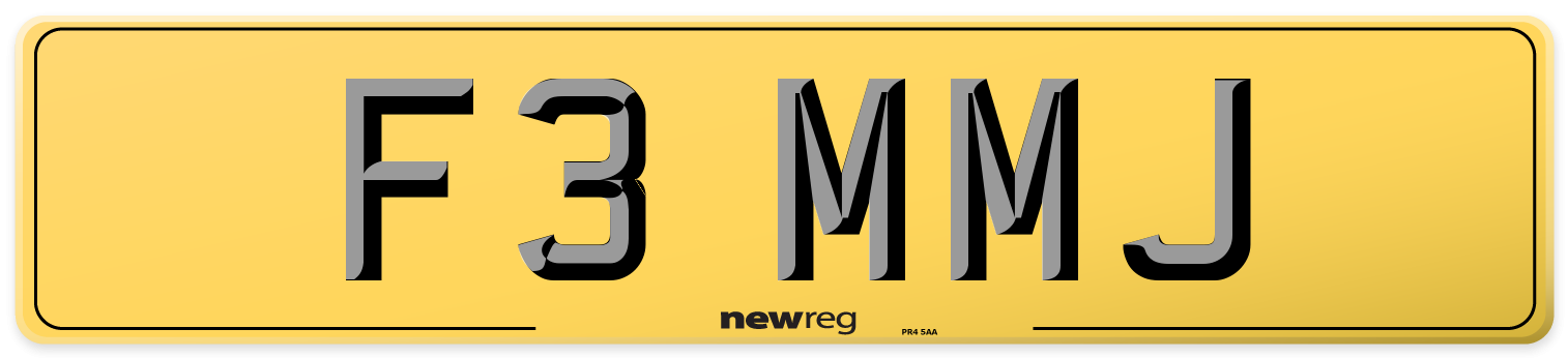 F3 MMJ Rear Number Plate