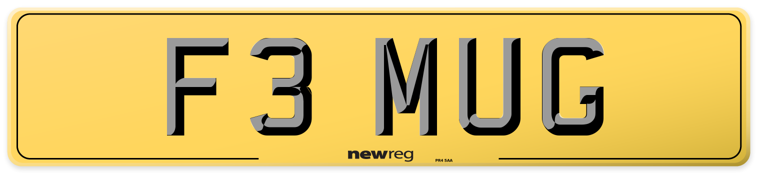 F3 MUG Rear Number Plate