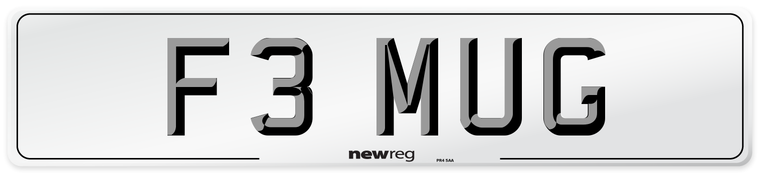 F3 MUG Front Number Plate