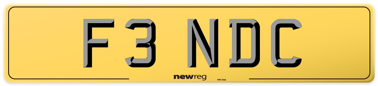 F3 NDC Rear Number Plate
