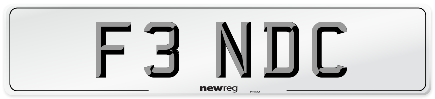 F3 NDC Front Number Plate