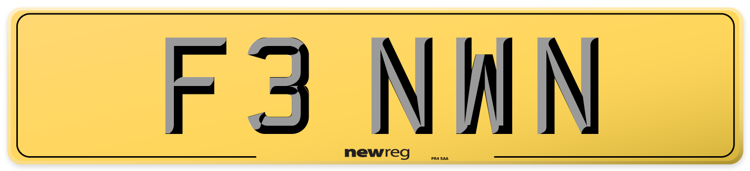 F3 NWN Rear Number Plate