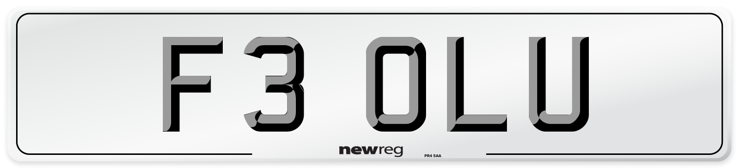 F3 OLU Front Number Plate