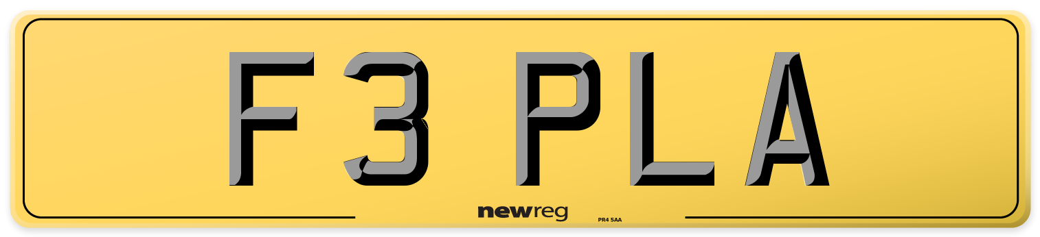 F3 PLA Rear Number Plate