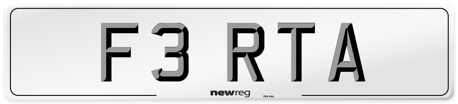 F3 RTA Front Number Plate