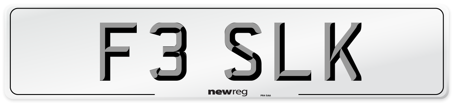 F3 SLK Front Number Plate