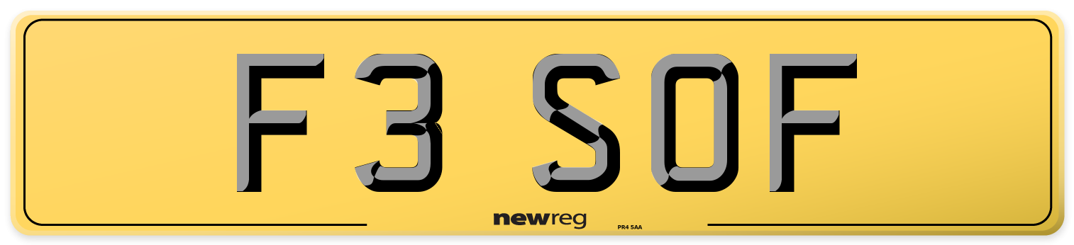 F3 SOF Rear Number Plate