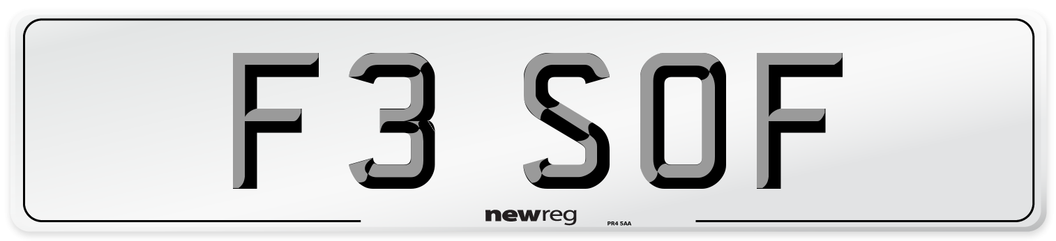 F3 SOF Front Number Plate