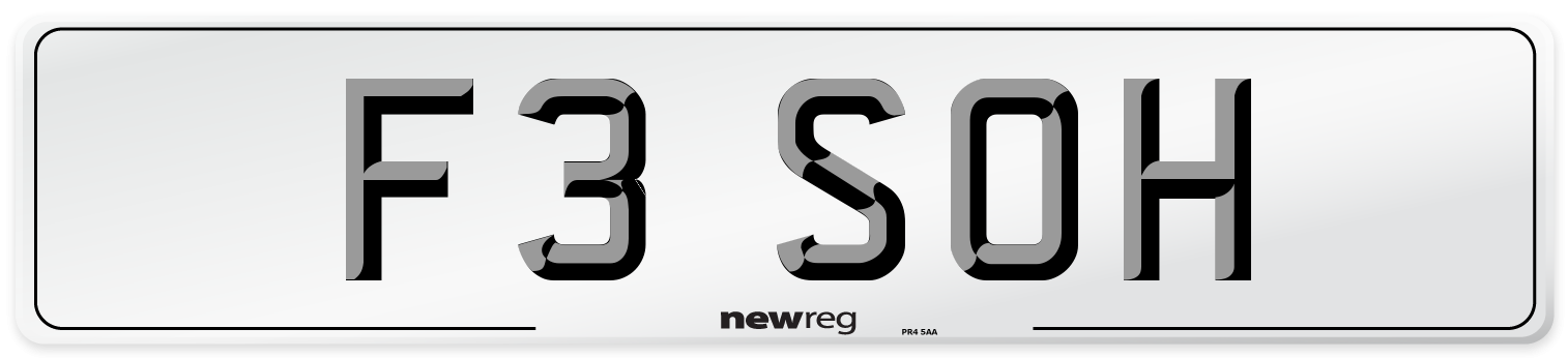 F3 SOH Front Number Plate