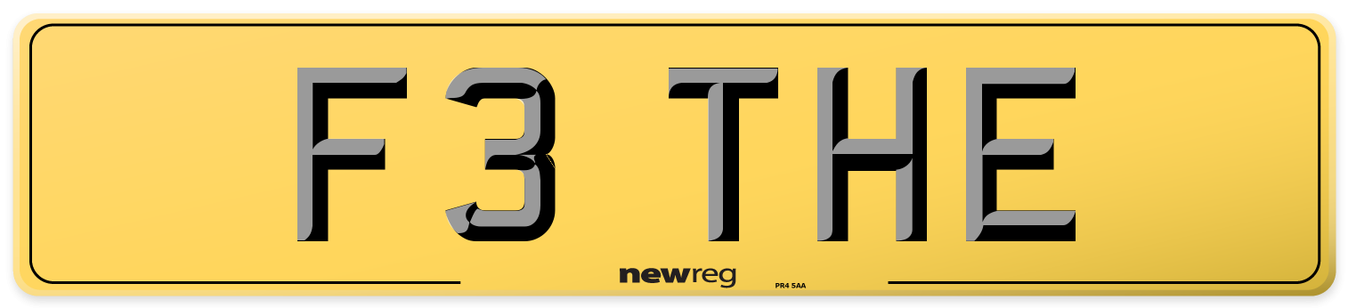 F3 THE Rear Number Plate