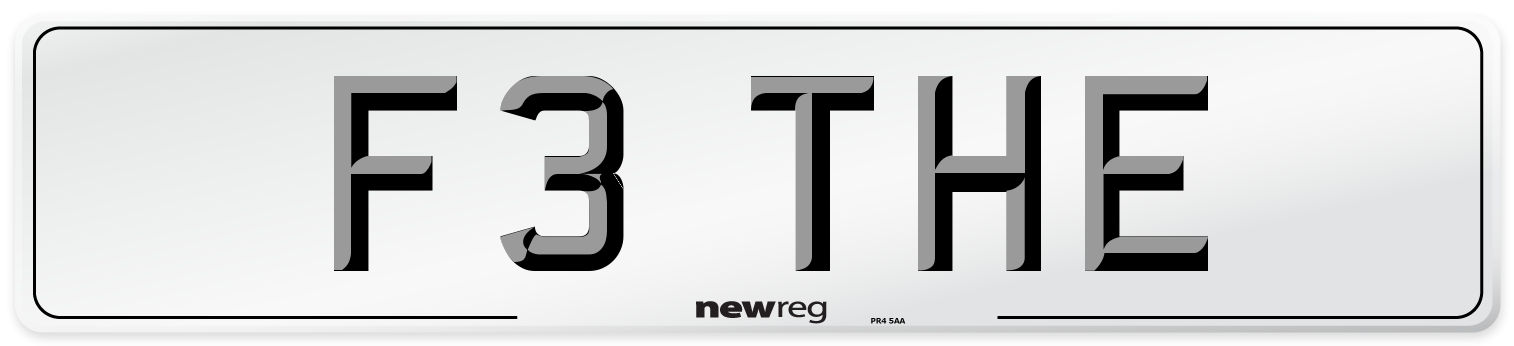 F3 THE Front Number Plate