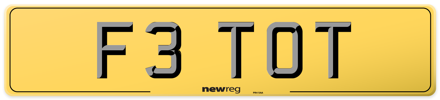 F3 TOT Rear Number Plate
