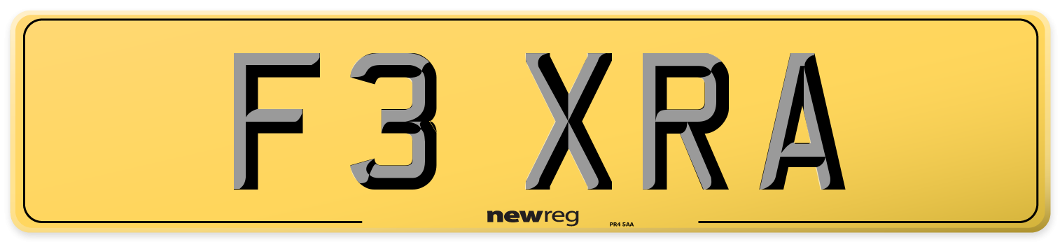 F3 XRA Rear Number Plate