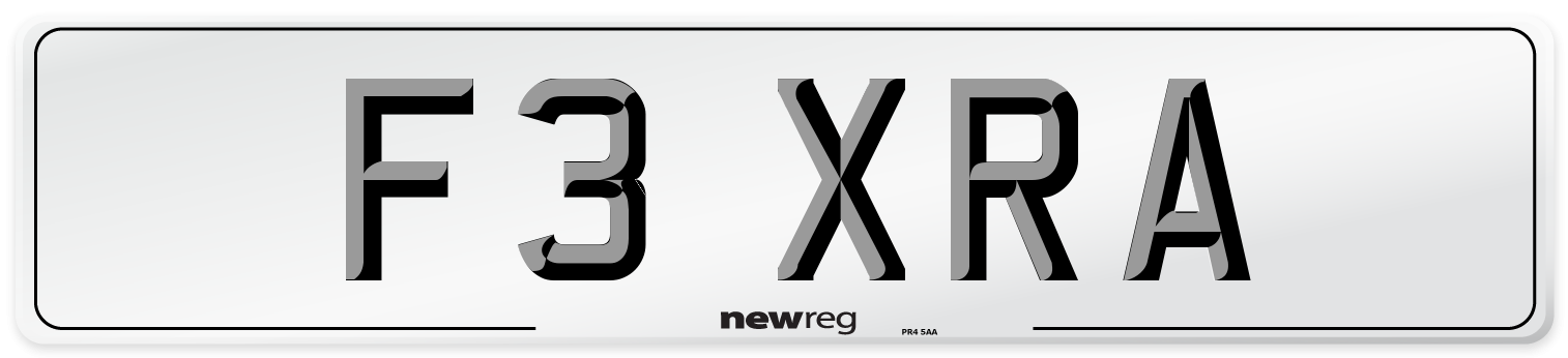 F3 XRA Front Number Plate