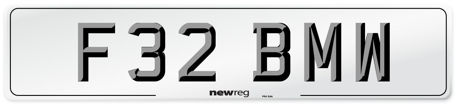 F32 BMW Front Number Plate