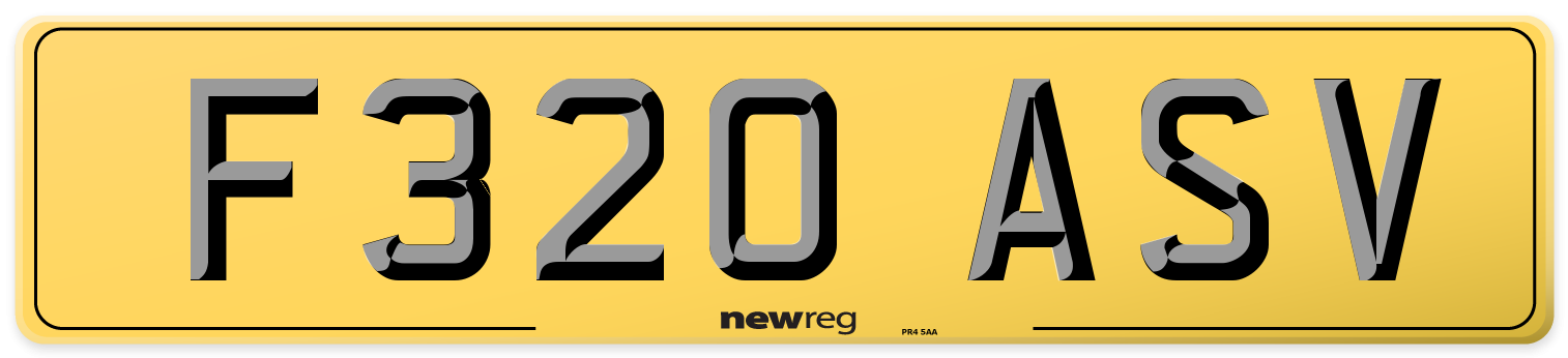 F320 ASV Rear Number Plate