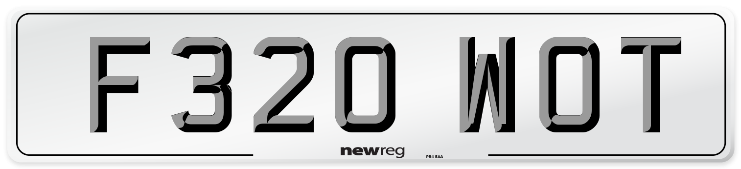 F320 WOT Front Number Plate