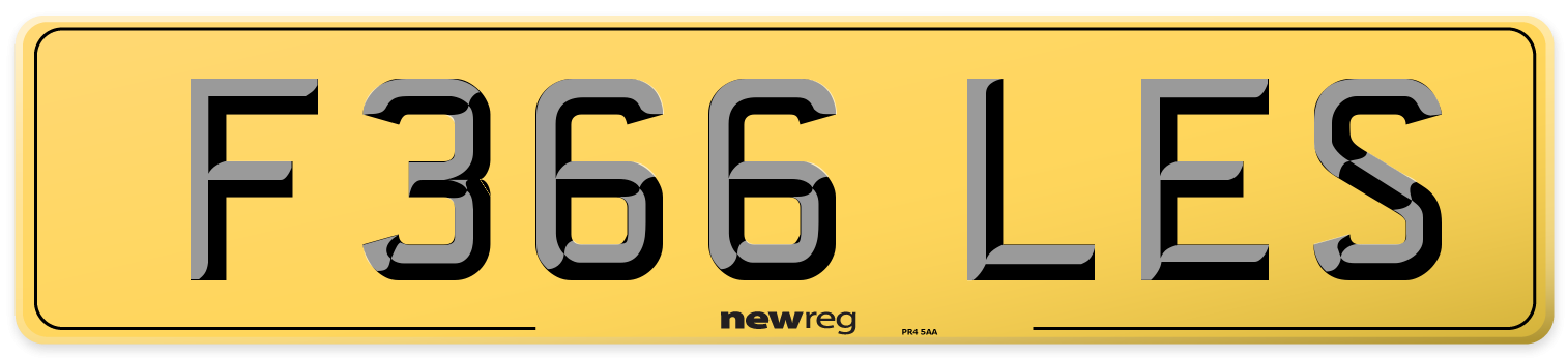 F366 LES Rear Number Plate
