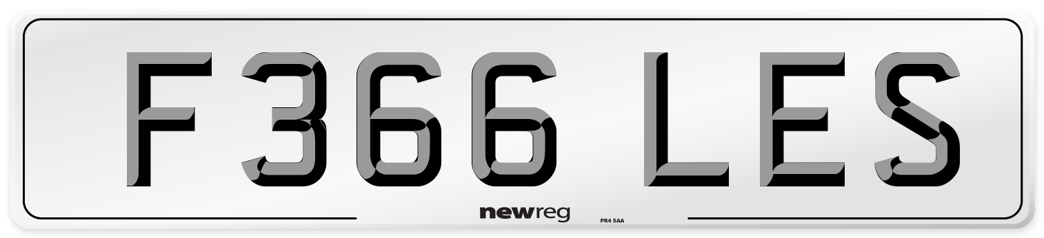 F366 LES Front Number Plate