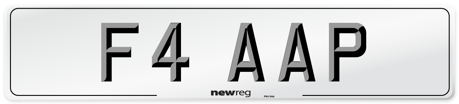 F4 AAP Front Number Plate