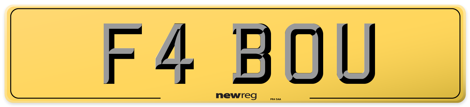 F4 BOU Rear Number Plate