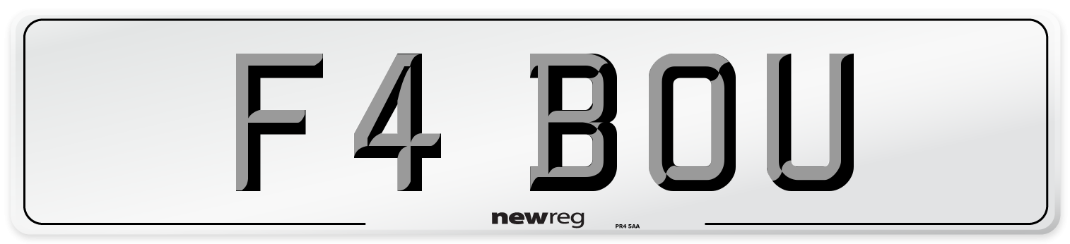 F4 BOU Front Number Plate
