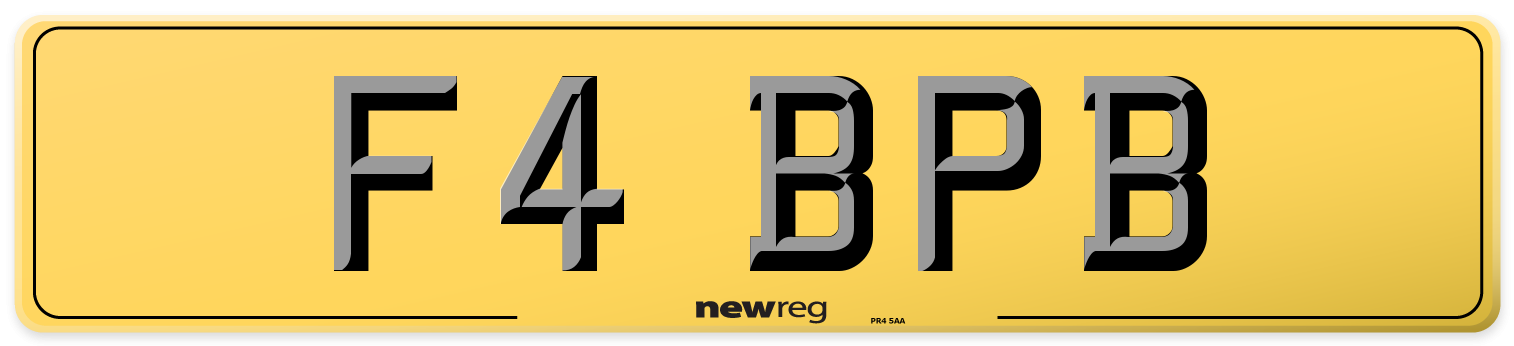 F4 BPB Rear Number Plate