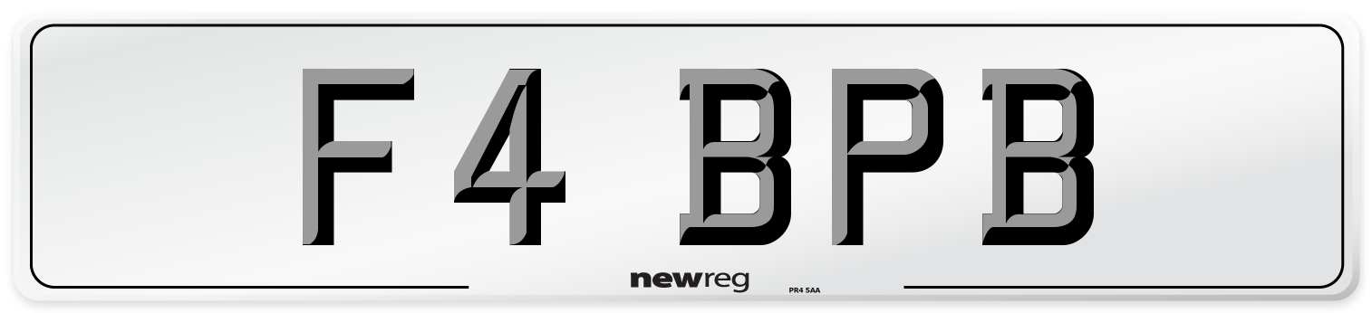 F4 BPB Front Number Plate