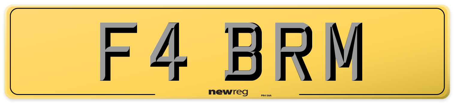 F4 BRM Rear Number Plate