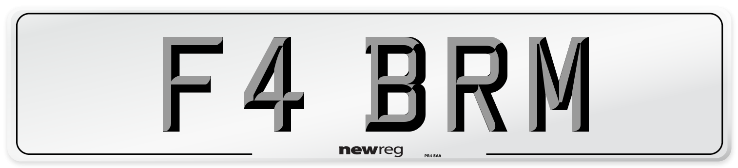 F4 BRM Front Number Plate