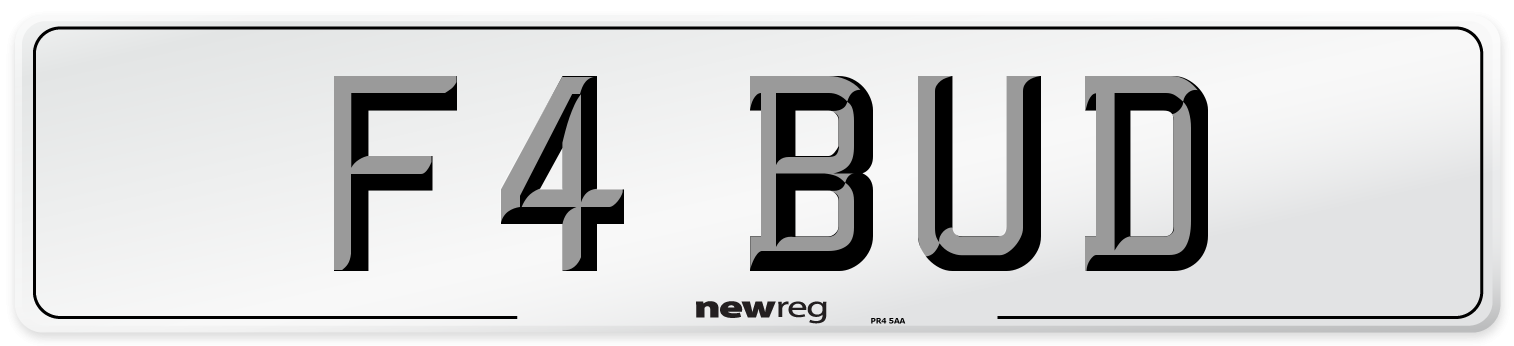 F4 BUD Front Number Plate