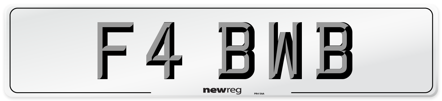 F4 BWB Front Number Plate