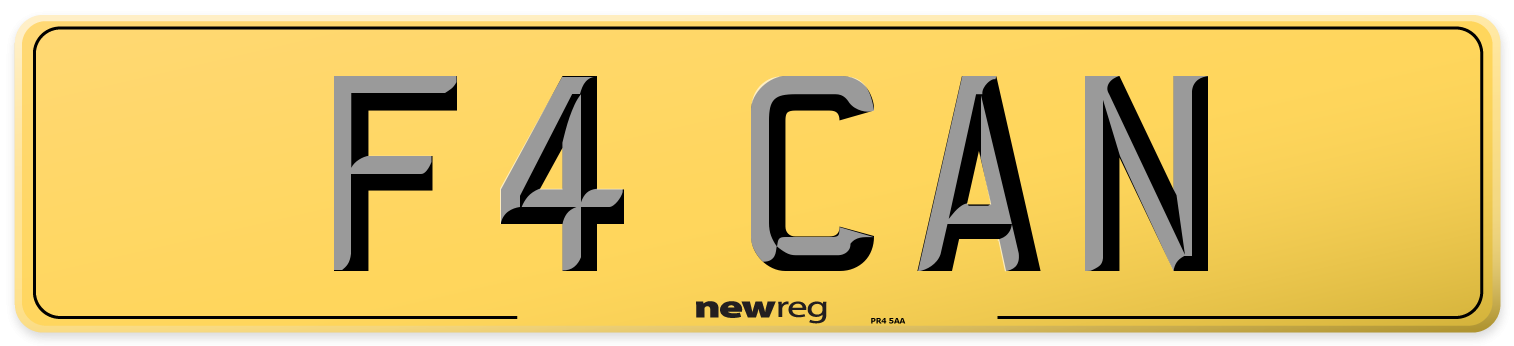 F4 CAN Rear Number Plate