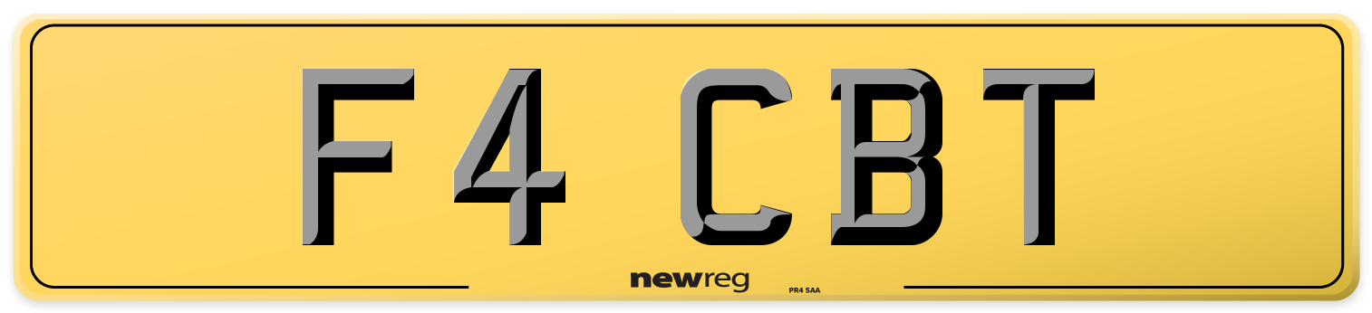F4 CBT Rear Number Plate